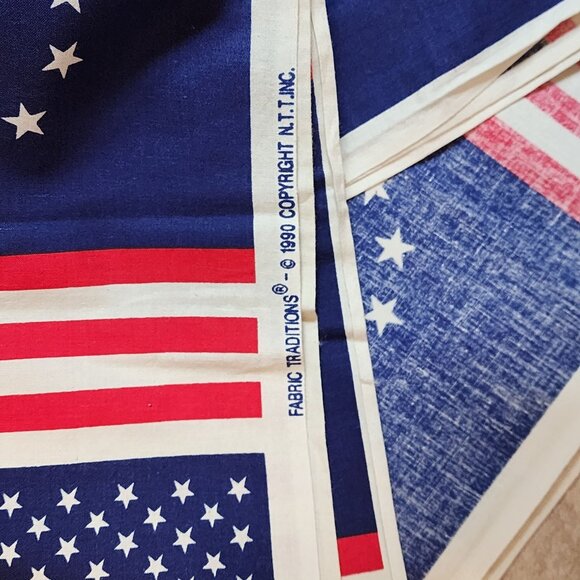Patriotic Cotton Fabric Red White Blue Flags by Traditions 2yds 24" 46" Wide - Picture 6 of 6
